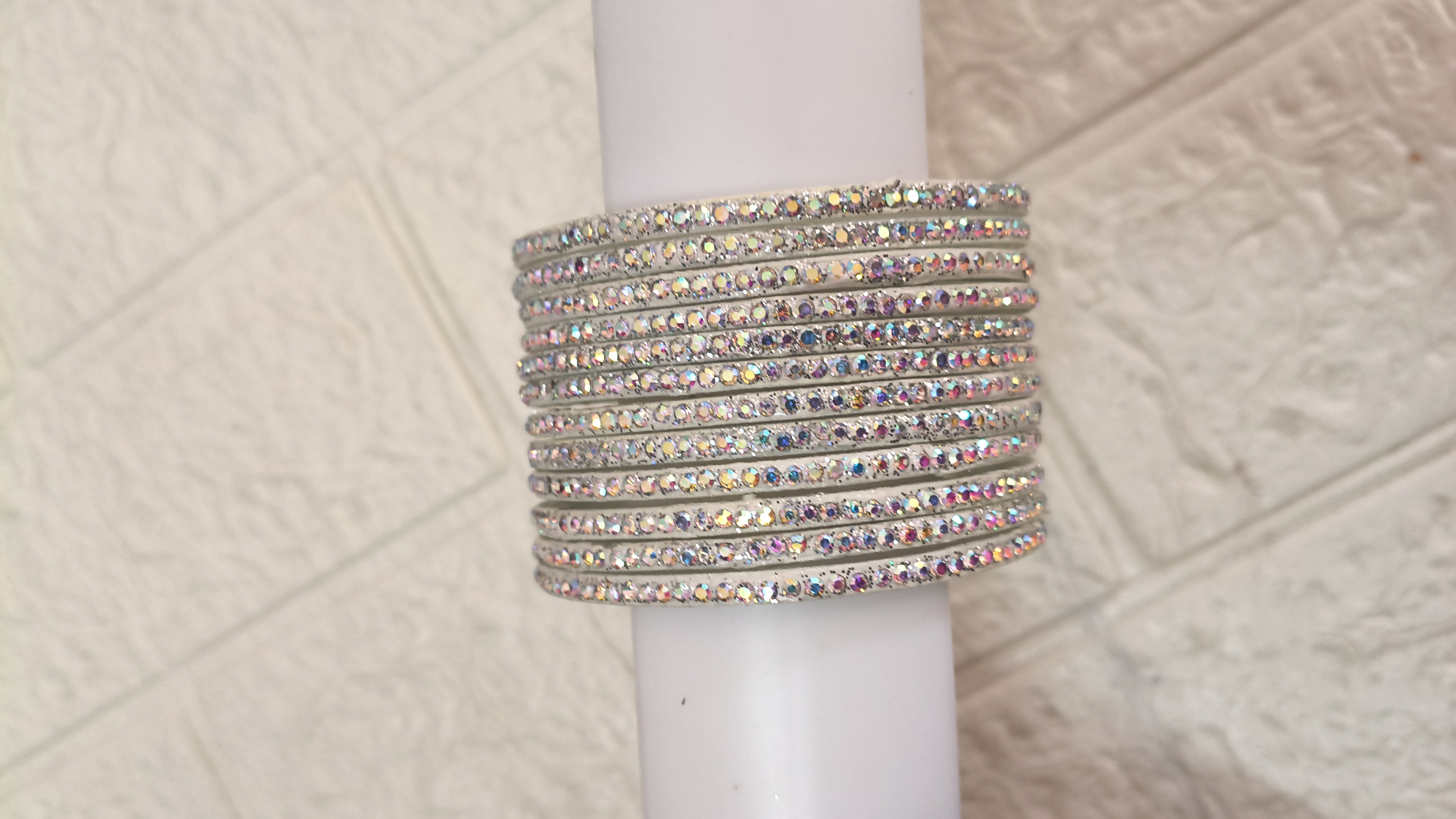 Border bangles silver