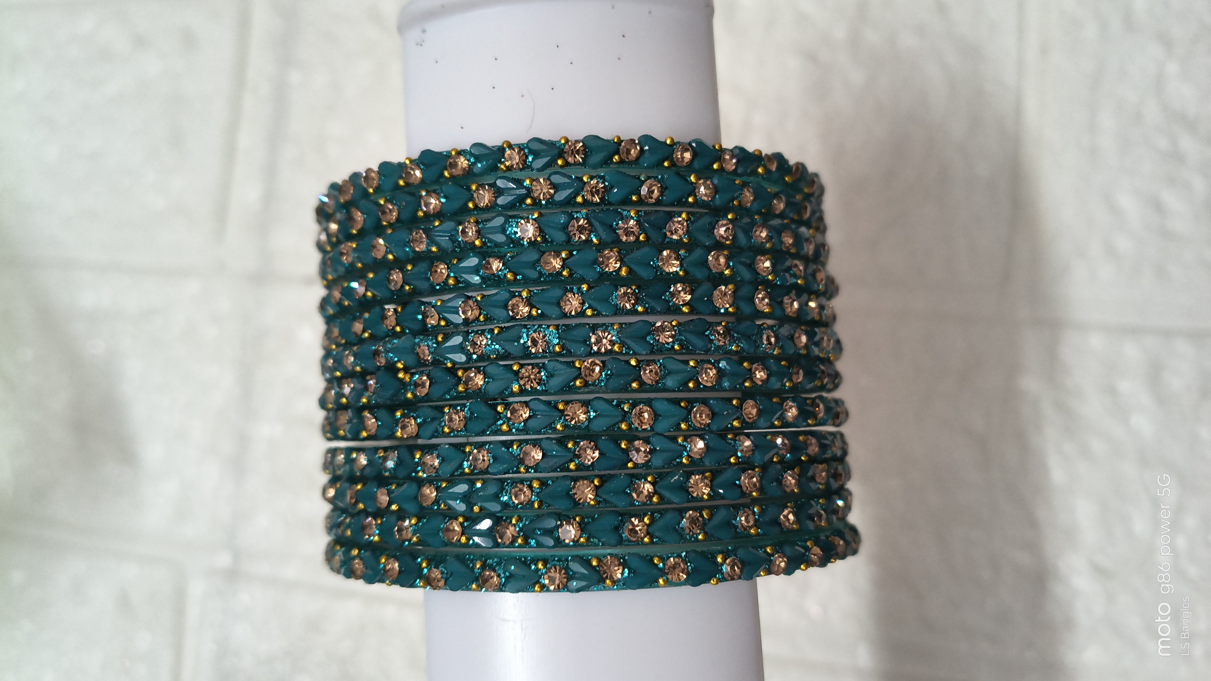 Peacock Green Heart Bangles