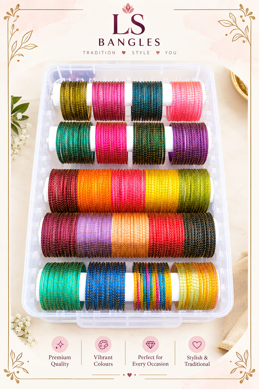 Tube Drop Glass Bangles