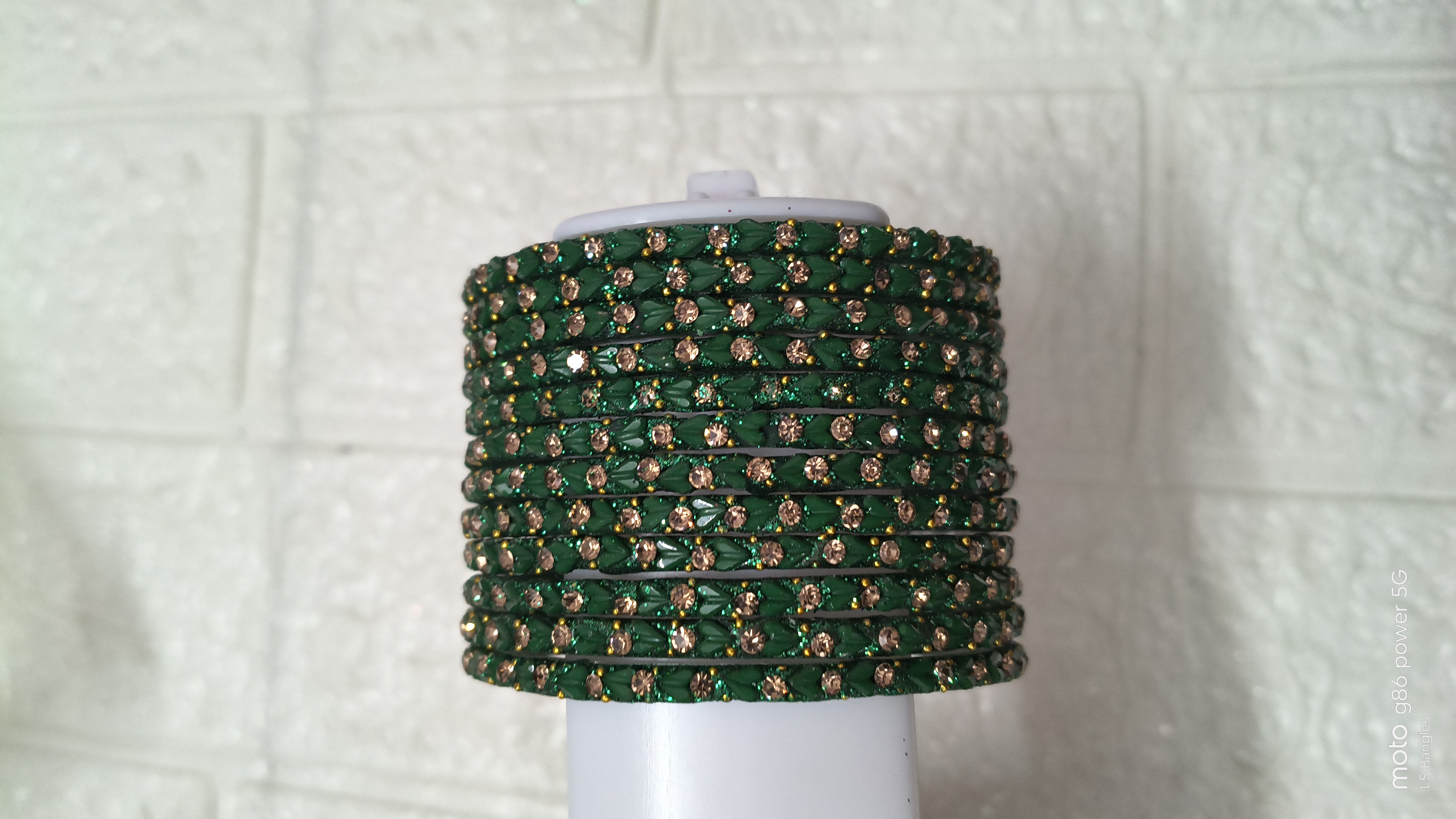 Heart Glass Bangles - Green